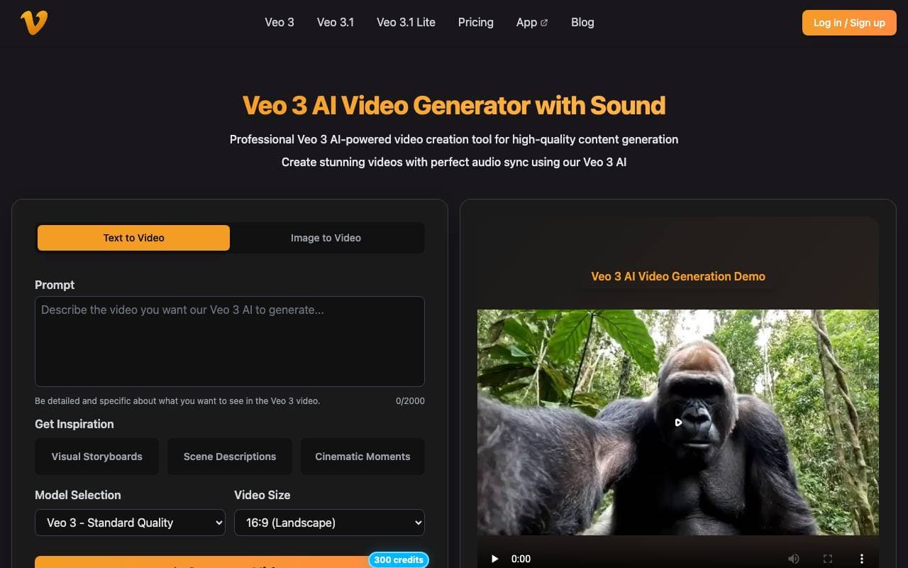 Veo 3 AI interface preview