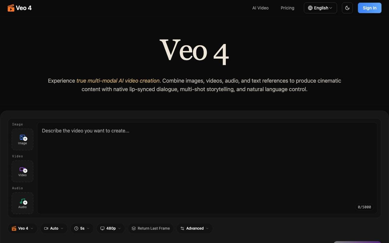 Veo 4 interface preview