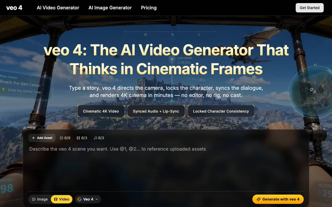 Veo 4 Video Generator interface preview