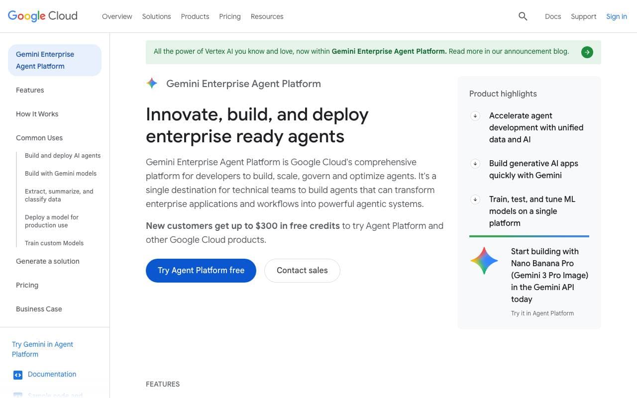 Vertex AI Agent Builder interface preview