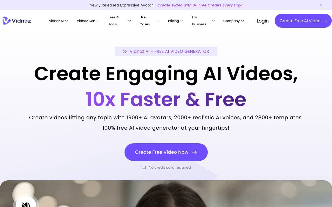 Vidnoz AI interface preview
