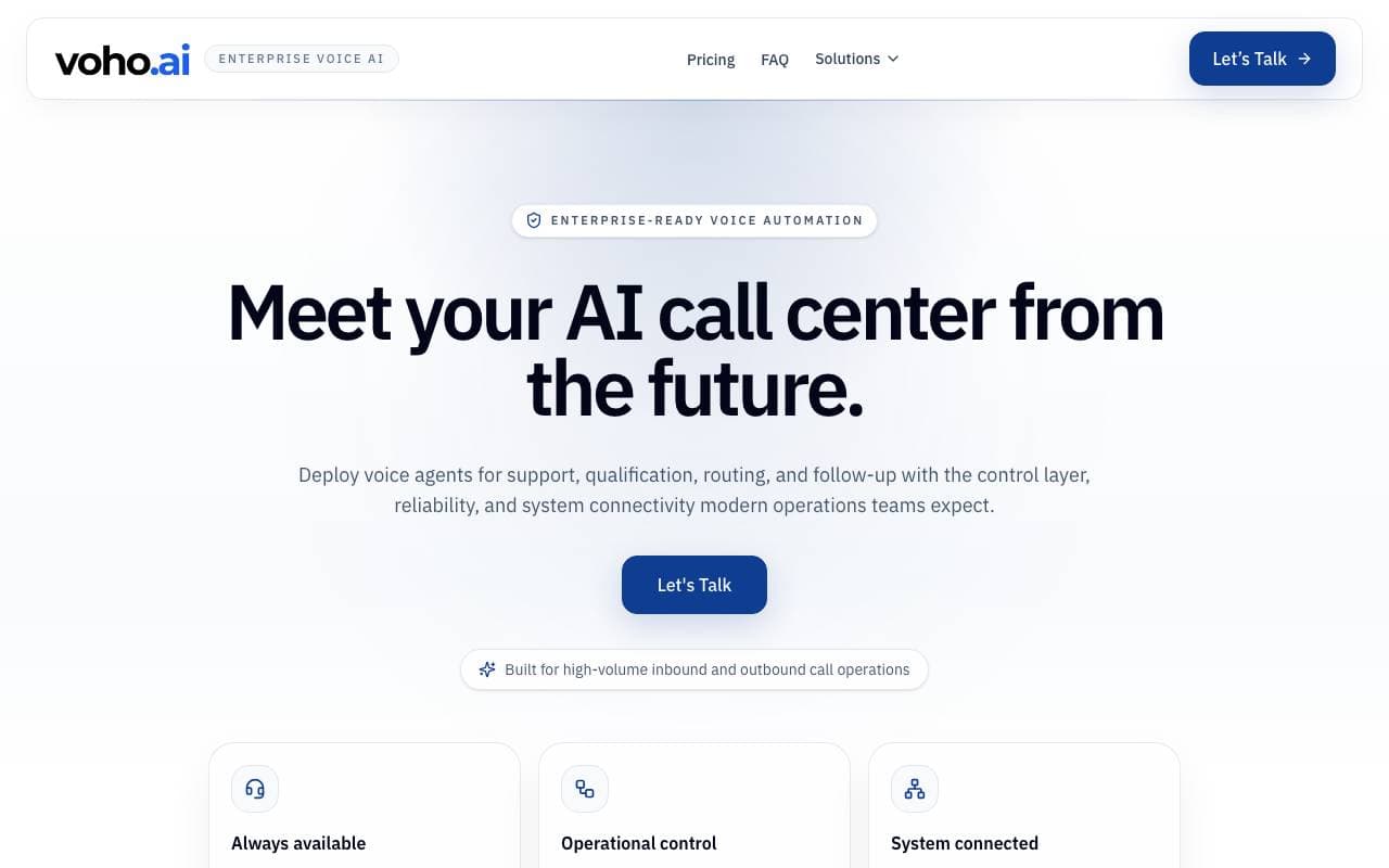 Voho AI interface preview