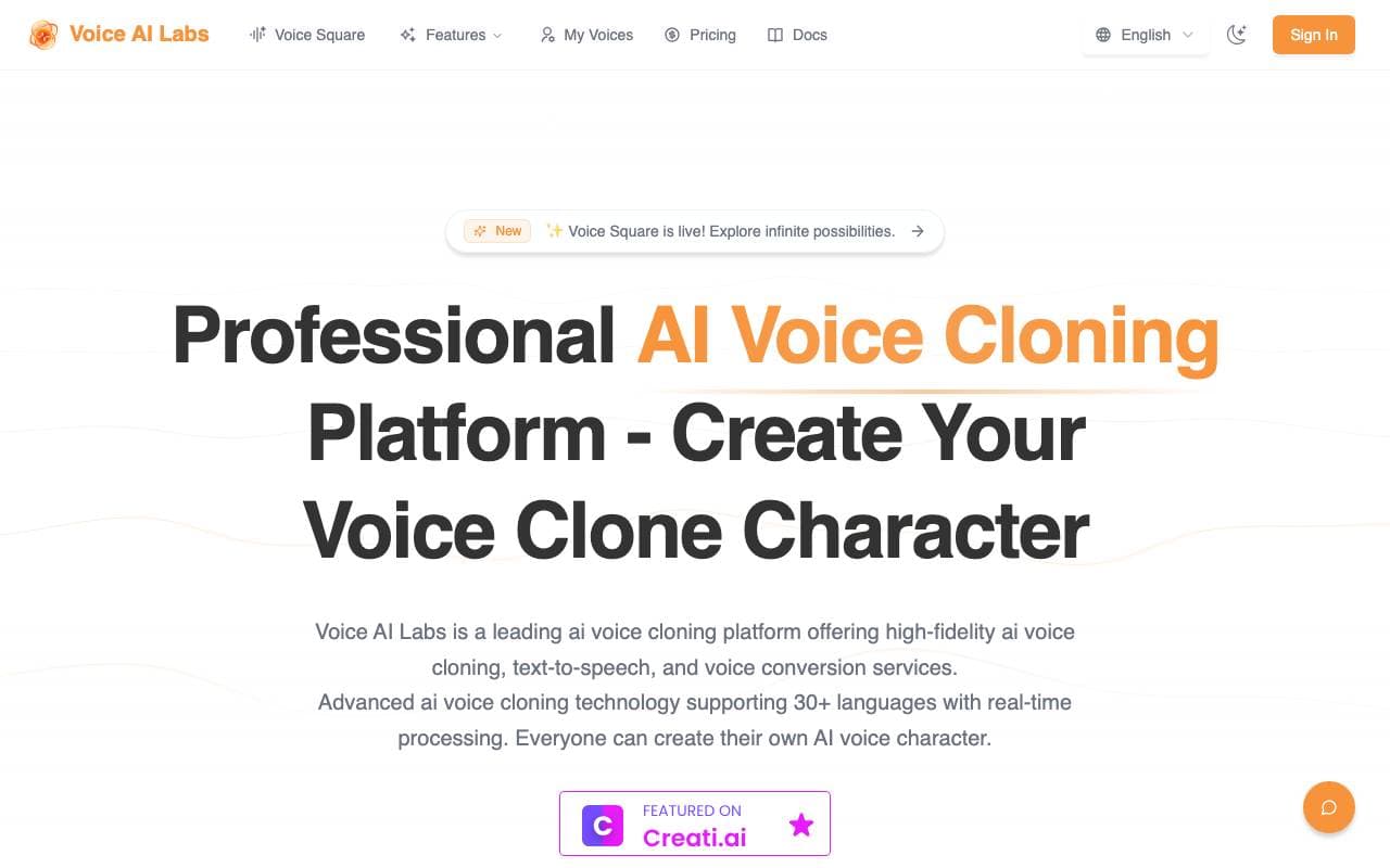 VoiceAILabs interface preview