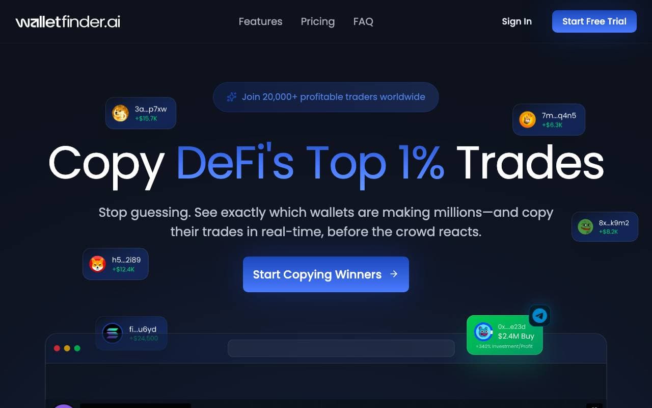 Wallet Finder AI interface preview