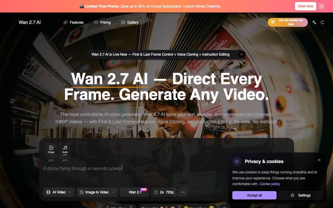 Wan 2.7 AI Video interface preview