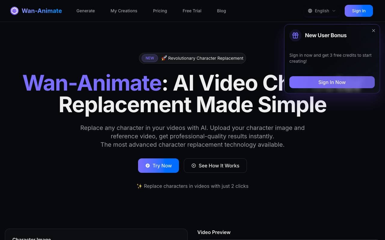 Wan-Animate interface preview