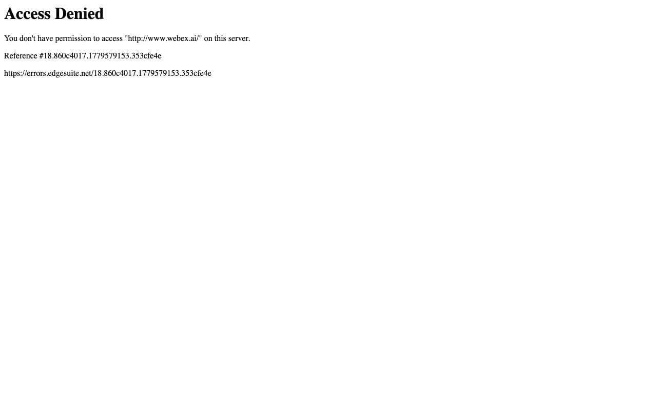 Webex AI Agents interface preview
