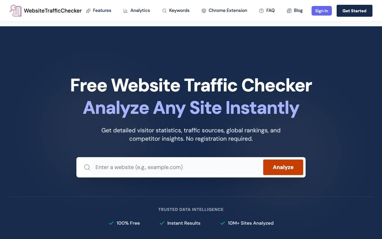 Website Traffic Checker interface preview