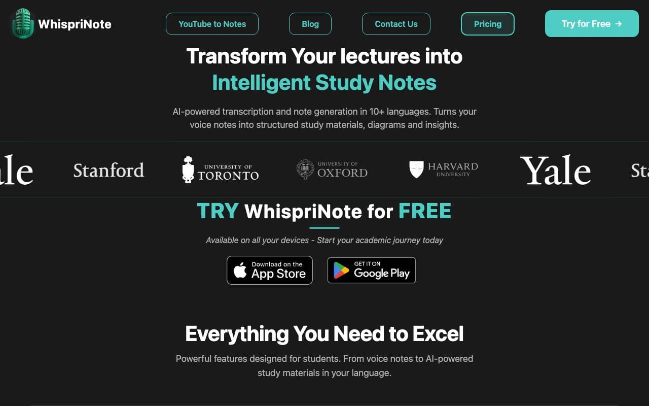 WhispriNote interface preview