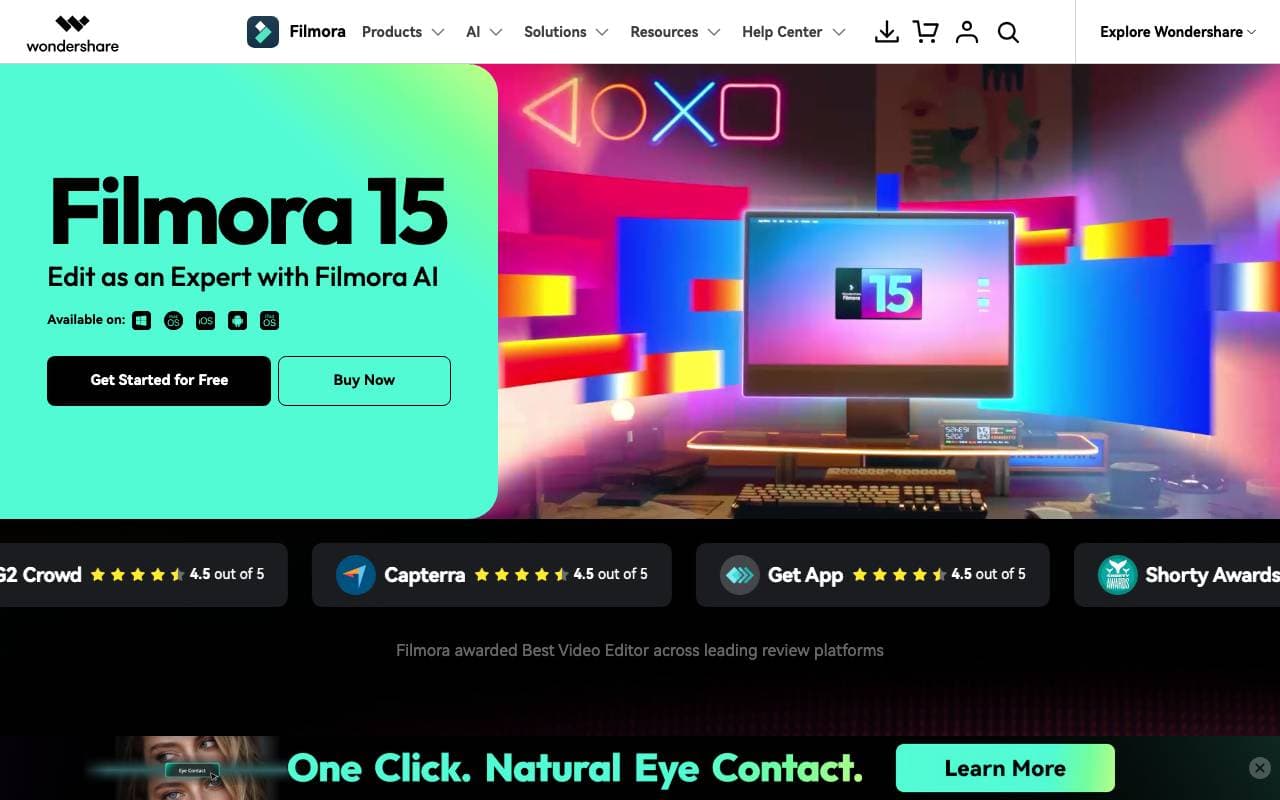 Wondershare Filmora interface preview