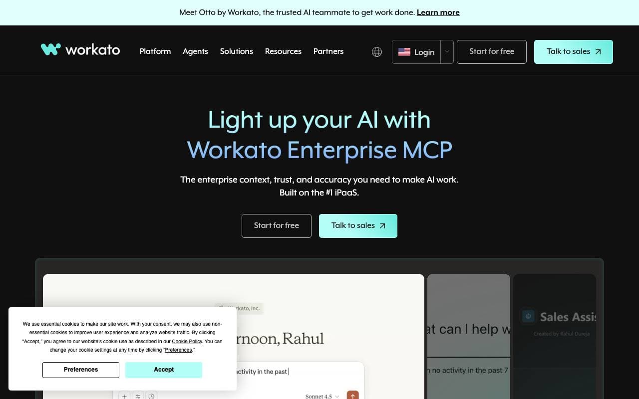 Workato interface preview