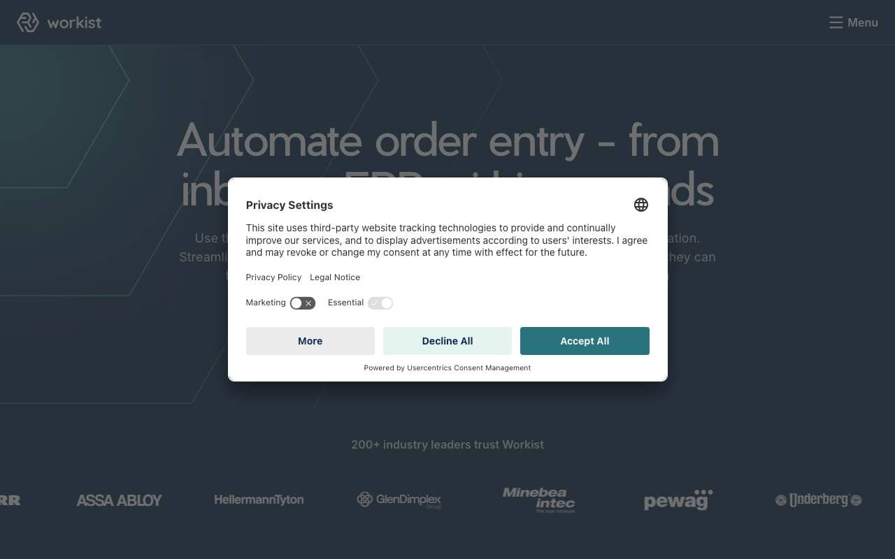 Workist AI Agent interface preview