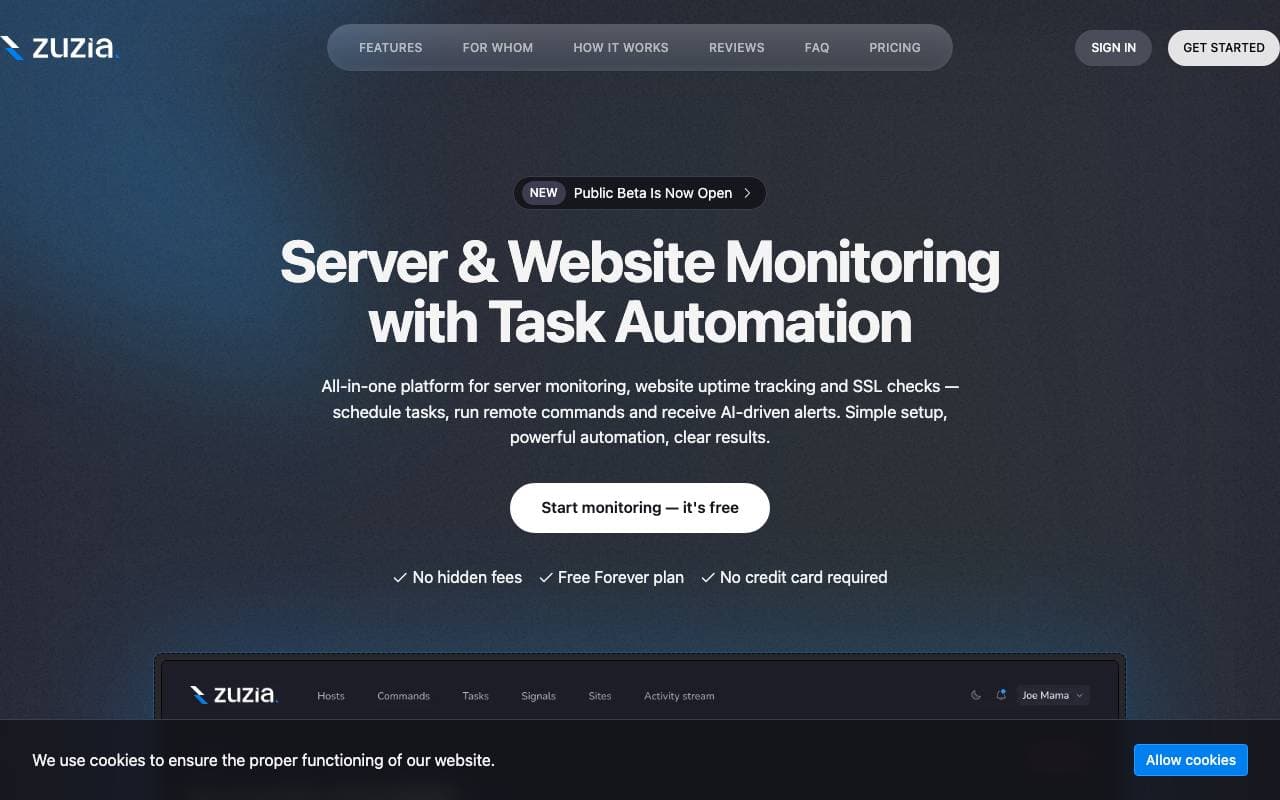 Zuzia interface preview